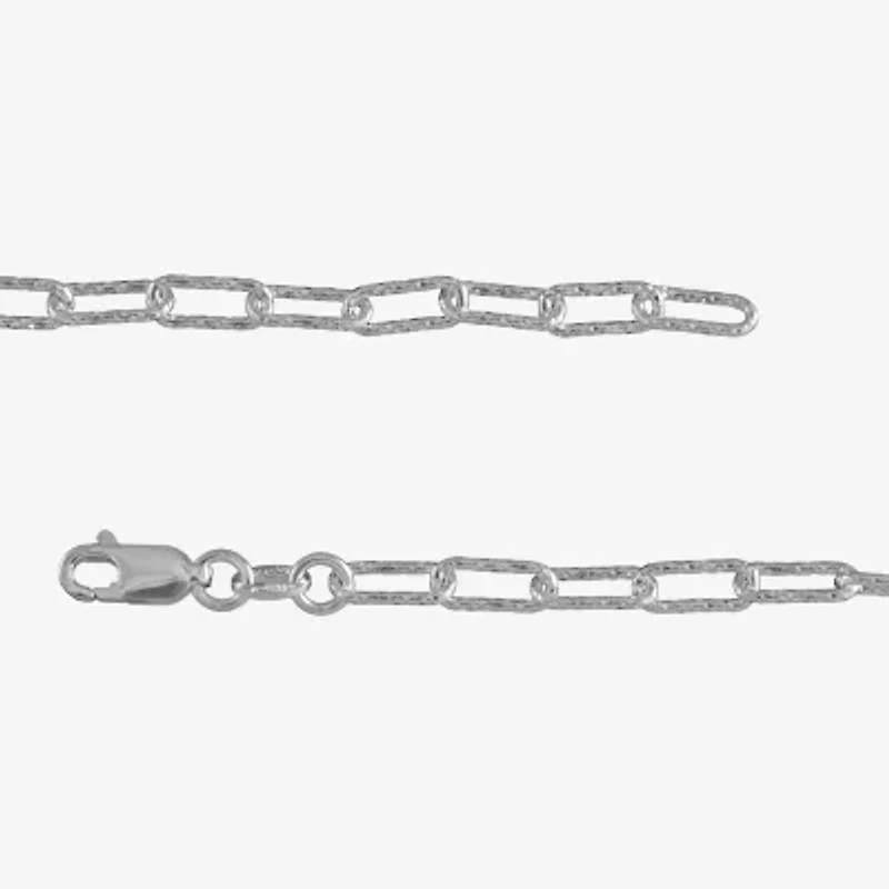 Made in Italy Womens Sterling Silver 22 Inch Paperclip Chain Necklace