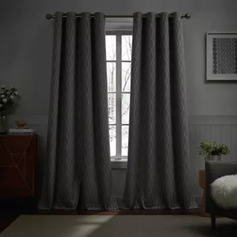 G.H. Bass & Co. River Grommet Top Blackout Set of 2 Curtain Panel