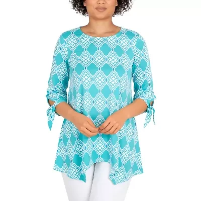 Larky Lark Womens Round Neck 3/4 Sleeve Stretch Fabric T-Shirt