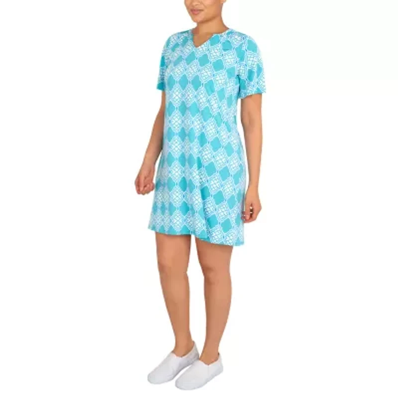 Larky Lark Womens Short Sleeve Diamond T-Shirt Dress