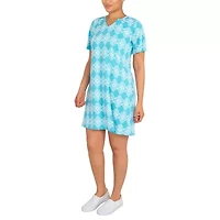 Larky Lark Womens Short Sleeve Diamond T-Shirt Dress