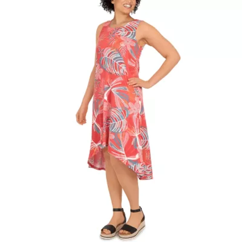 Larky Lark Womens Sleeveless High-Low Fit + Flare Dress