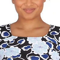 Larky Lark Womens Short Sleeve Floral A-Line Dress
