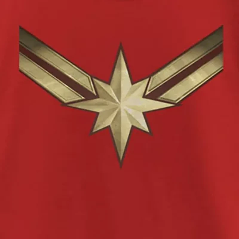Little & Big Kid Girls Crew Neck Short Sleeve Regular Fit Captain Marvel Graphic T-Shirt