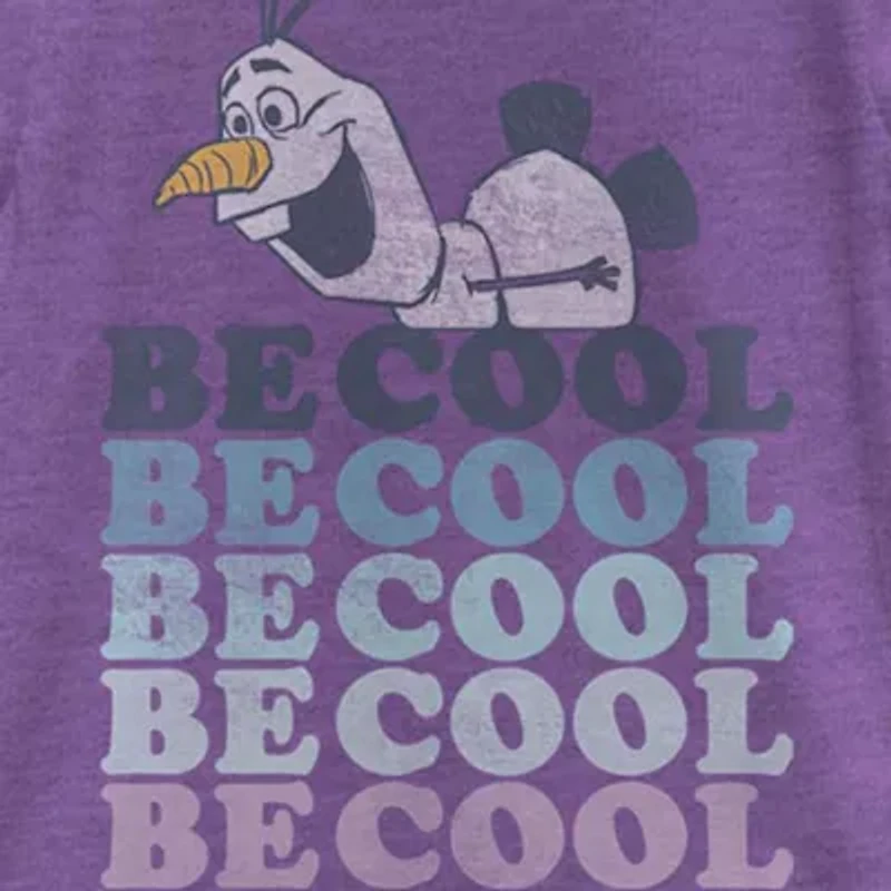 Little & Big Kid Girls Crew Neck Short Sleeve Slim Fit Frozen Olaf Graphic T-Shirt