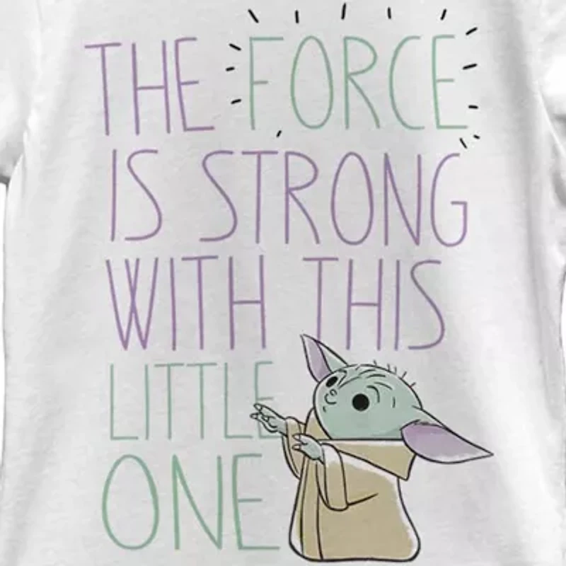 The Child Little & Big Kid Girls Crew Neck Short Sleeve Slim Fit Star Wars Graphic T-Shirt