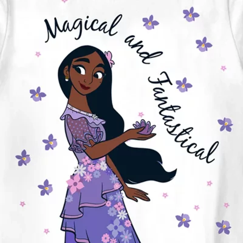 Disney Collection Little & Big Kid Girls Crew Neck Short Sleeve Regular Fit Encanto Graphic T-Shirt