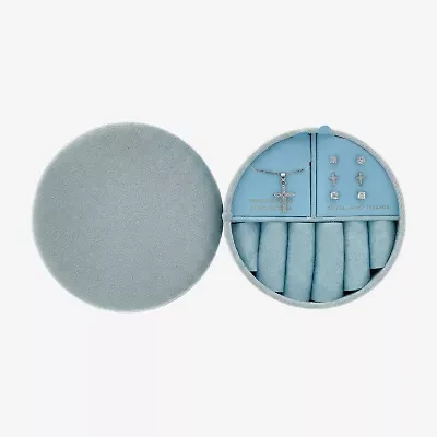 olivia and jackson Womens Cubic Zirconia Pure Silver Over Brass Cross 5-pc. Jewelry Set