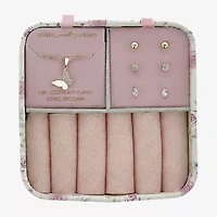 olivia and jackson Womens Cubic Zirconia 14K Gold Over Brass Butterfly 5-pc. Jewelry Set