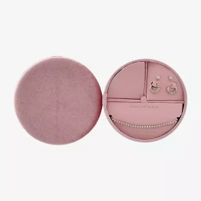 olivia and jackson Womens Cubic Zirconia 14K Gold Over Brass 4-pc. Jewelry Set