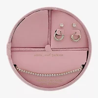 olivia and jackson Womens Cubic Zirconia 14K Gold Over Brass 4-pc. Jewelry Set