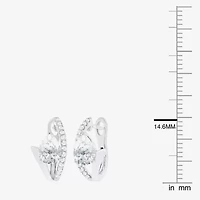 Womens Lab Created Gemstone Sterling Silver 14mm Pear Hoop Earrings