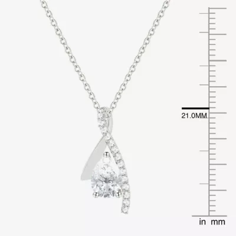 Womens Lab Created Gemstone Sterling Silver Pear 18 Inch Pendant Necklace