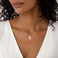 Womens Lab Created Gemstone Sterling Silver Pear 18 Inch Pendant Necklace