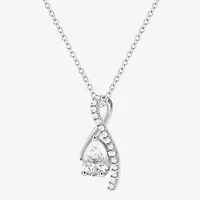 Womens Lab Created Gemstone Sterling Silver Pear 18 Inch Pendant Necklace