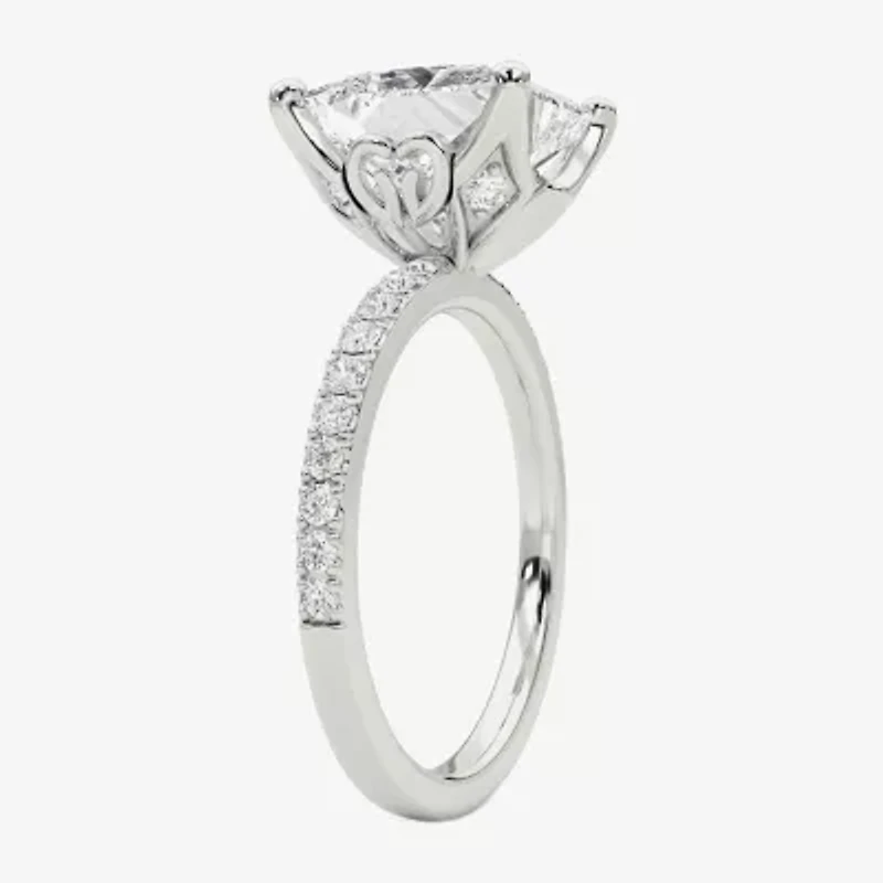 Grown Gorgeous (F / Vs2) Womens / Ct. T.W. Lab White Diamond 14K Gold Side Stone Engagement Ring