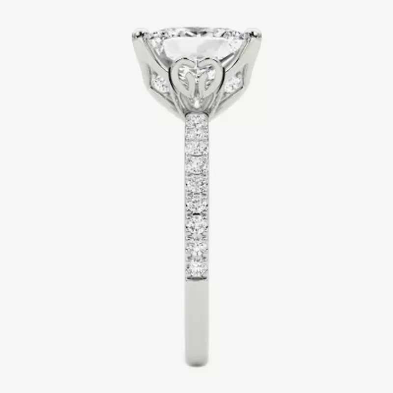 Grown Gorgeous (F / Vs2) Womens / Ct. T.W. Lab White Diamond 14K Gold Side Stone Engagement Ring