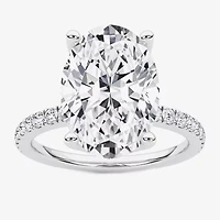 Grown Gorgeous (F / Vs2) Womens CT. T.W. Lab White Diamond 14K Gold Oval Side Stone Engagement Ring