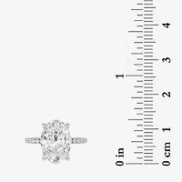 Grown Gorgeous (F / Vs2) Womens CT. T.W. Lab White Diamond 14K Gold Oval Side Stone Engagement Ring