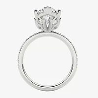 Grown Gorgeous (F / Vs2) Womens 4 / Ct. T.W. Lab White Diamond 14K Gold Marquise Side Stone Engagement Ring