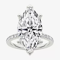 Grown Gorgeous (F / Vs2) Womens 4 / Ct. T.W. Lab White Diamond 14K Gold Marquise Side Stone Engagement Ring