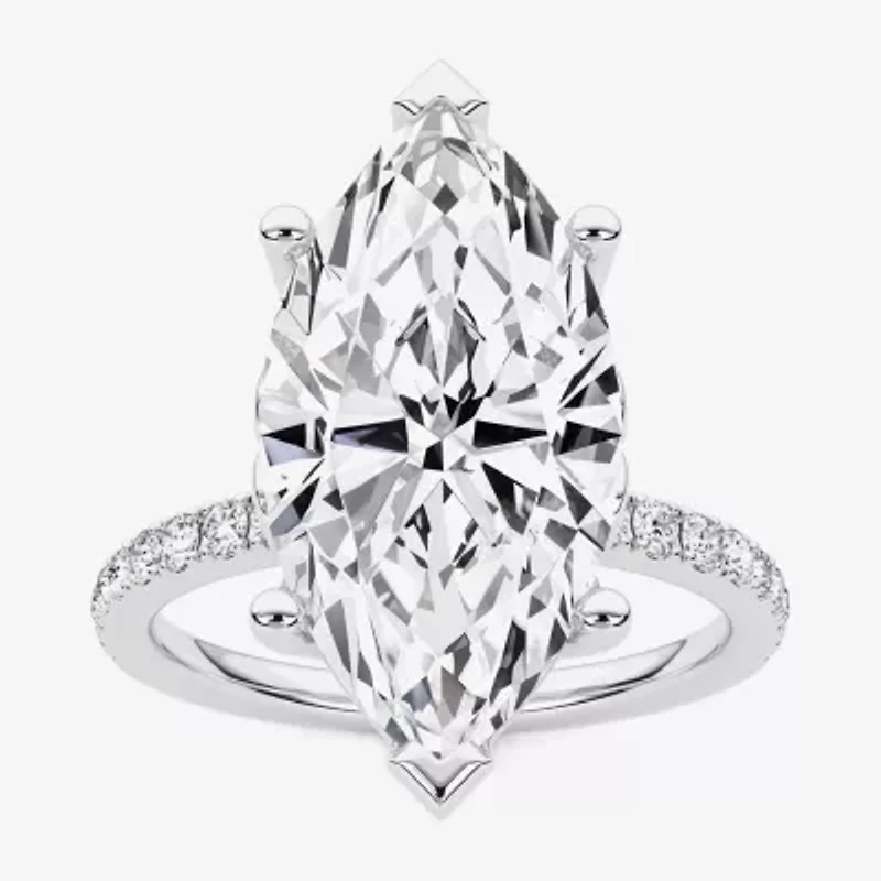 Grown Gorgeous (F / Vs2) Womens / Ct. T.W. Lab White Diamond 14K Gold Marquise Side Stone Engagement Ring