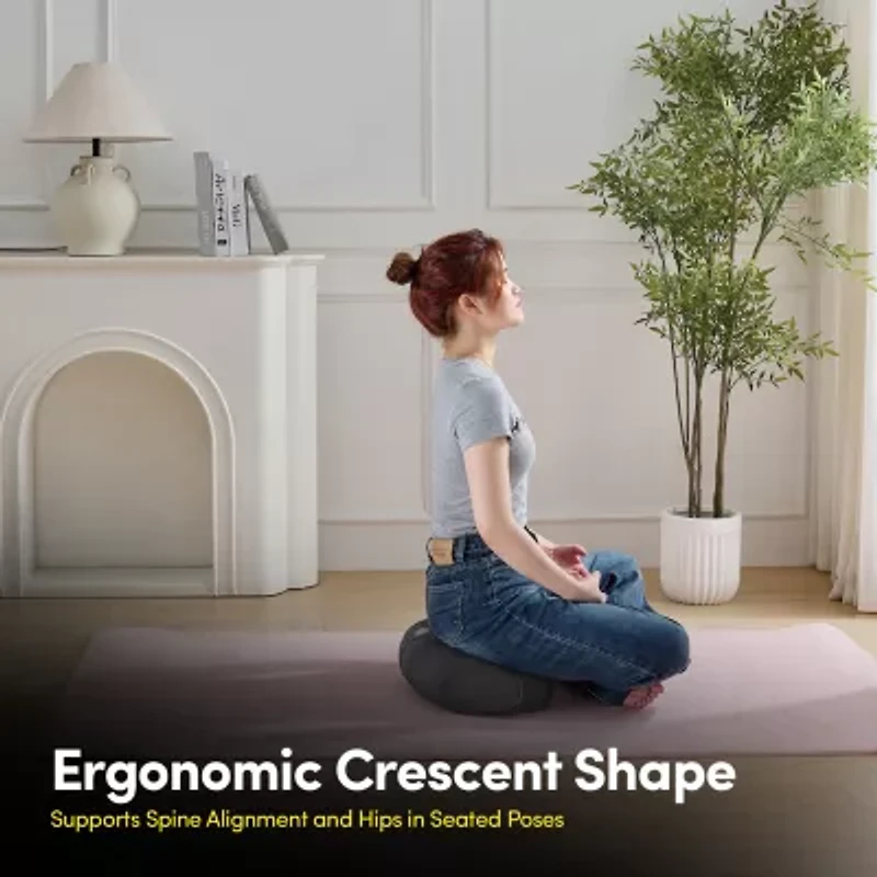Sweet Home Collection Crescent Zafu Meditation Cushion Floor Pillow
