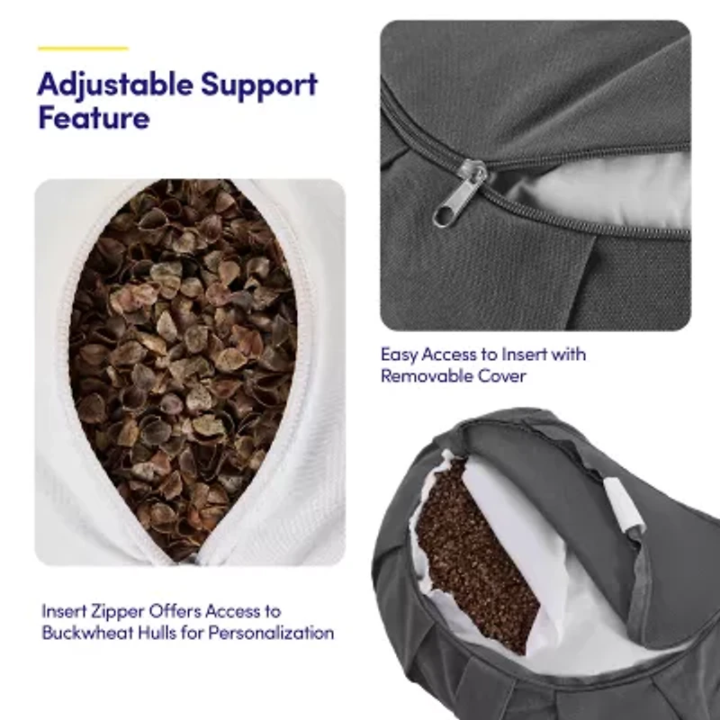 Sweet Home Collection Crescent Zafu Meditation Cushion Floor Pillow