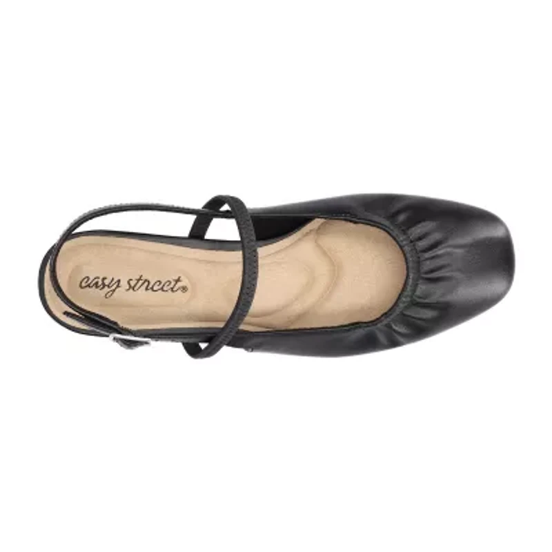Easy Street Blake Womens Round Closed Toe Ballet Flats