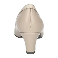 Easy Street Kata Womens Round Closed Toe Kitten Heel Pumps