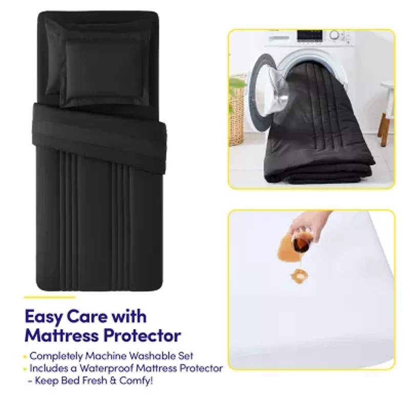 Sweet Home Collection Quilted Cozy Breathable Bedding Set Down Alternative Comforter