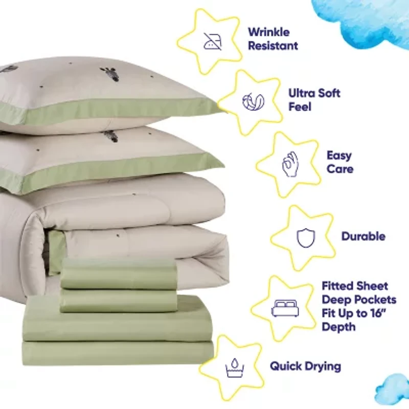 Sweet Home Collection Savana Kids Animal Printed Bedding Set Down Alternative Comforter Set