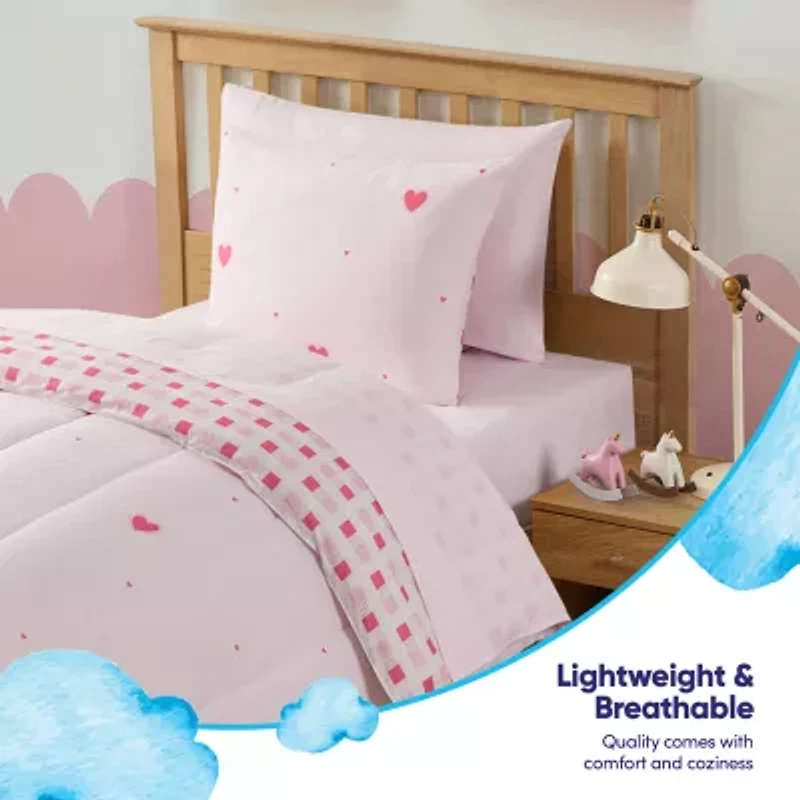 Sweet Home Collection Hearts Cozy Kids Bedding Set Down Alternative Comforter Set