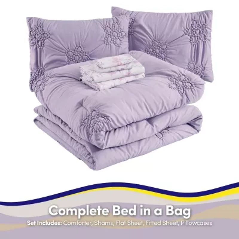 Sweet Home Collection Pintuck Floral Kids Bedding Set Down Alternative Comforter