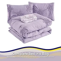 Sweet Home Collection Pintuck Floral Kids Bedding Set Down Alternative Comforter