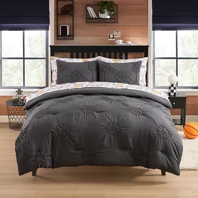 Sweet Home Collection Pintuck Basketball Kids Bedding Set Down Alternative Comforter