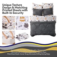 Sweet Home Collection Pintuck Basketball Kids Bedding Set Down Alternative Comforter