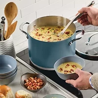 KitchenAid Color-Finished Stainless Steel Agave 3-Ply Base Stainless Steel Stockpot
