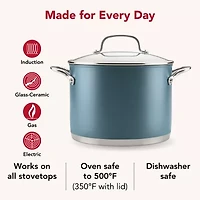KitchenAid Color-Finished Stainless Steel Agave 3-Ply Base Stainless Steel Stockpot