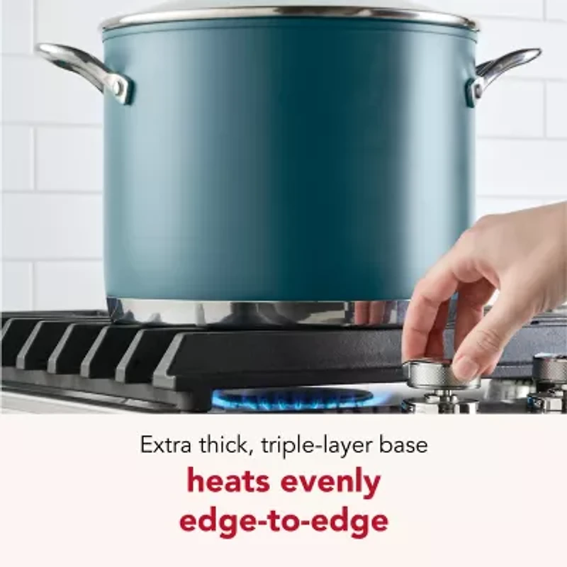 KitchenAid Color-Finished Stainless Steel Agave 3-Ply Base Stainless Steel Stockpot
