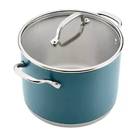 KitchenAid Color-Finished Stainless Steel Agave 3-Ply Base Stainless Steel Stockpot