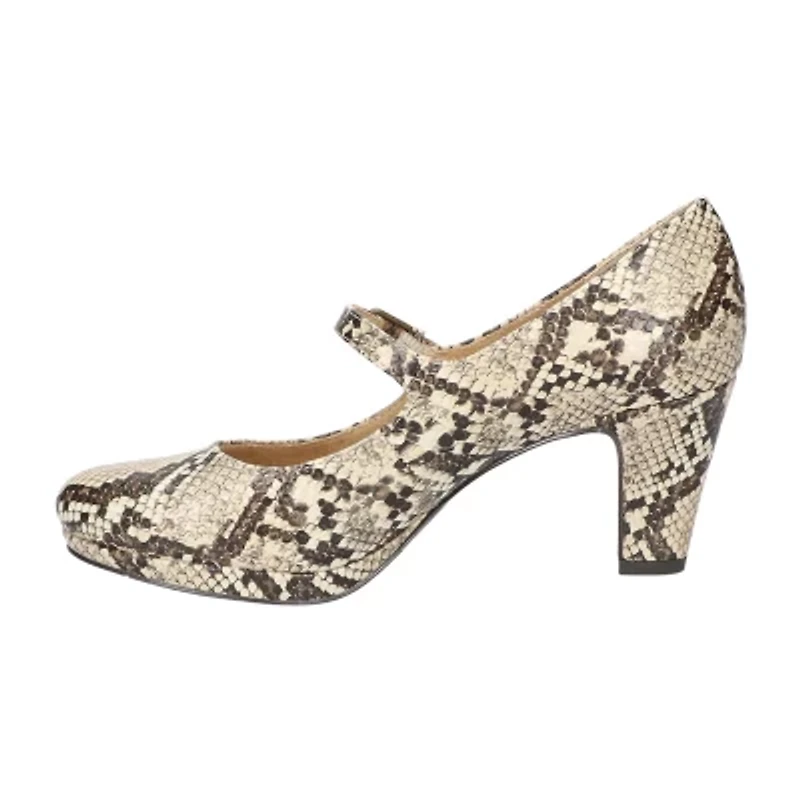 Easy Street Zest Womens Round Closed Toe Sculptural Heel Pumps