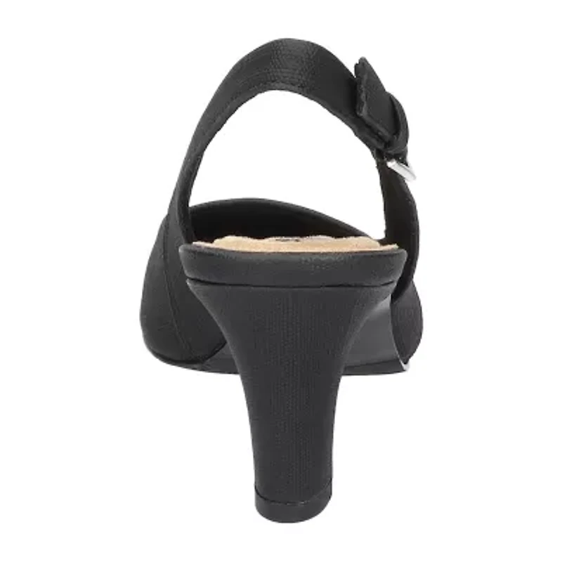 Easy Street Ritsa Womens Square Closed Toe Chunky Heel Pumps