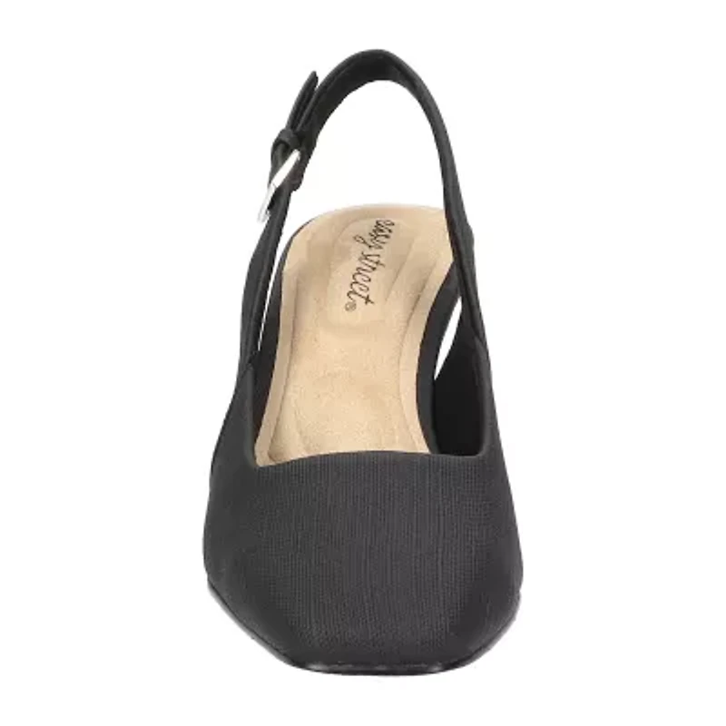 Easy Street Ritsa Womens Square Closed Toe Chunky Heel Pumps