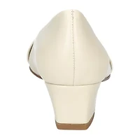 Easy Street Lyanna Womens Almond Closed Toe Block Heel Pumps