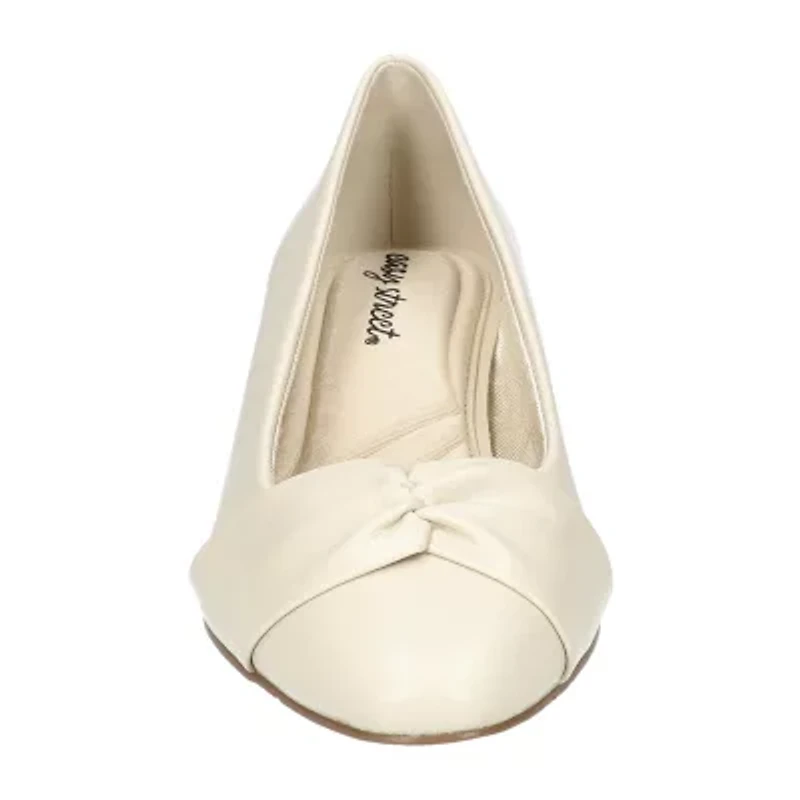 Easy Street Lyanna Womens Almond Closed Toe Block Heel Pumps