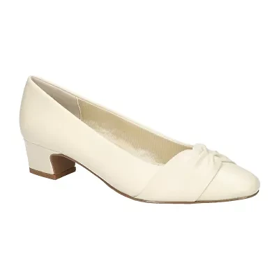 Easy Street Lyanna Womens Almond Closed Toe Block Heel Pumps