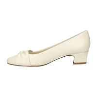 Easy Street Lyanna Womens Almond Closed Toe Block Heel Pumps