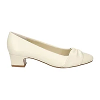 Easy Street Lyanna Womens Almond Closed Toe Block Heel Pumps