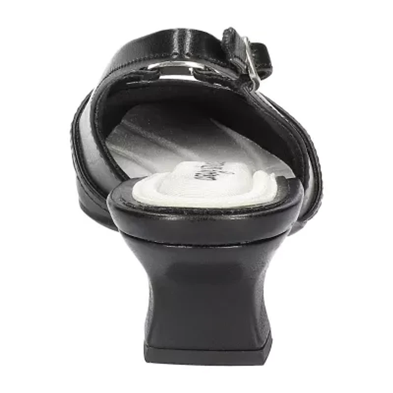 Easy Street Ridley Womens Square Closed Toe Sculptural Heel Pumps